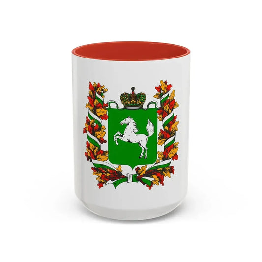 Flag of Tomsk Oblast Russia - Accent Coffee Mug 15oz Red - Go Mug Yourself