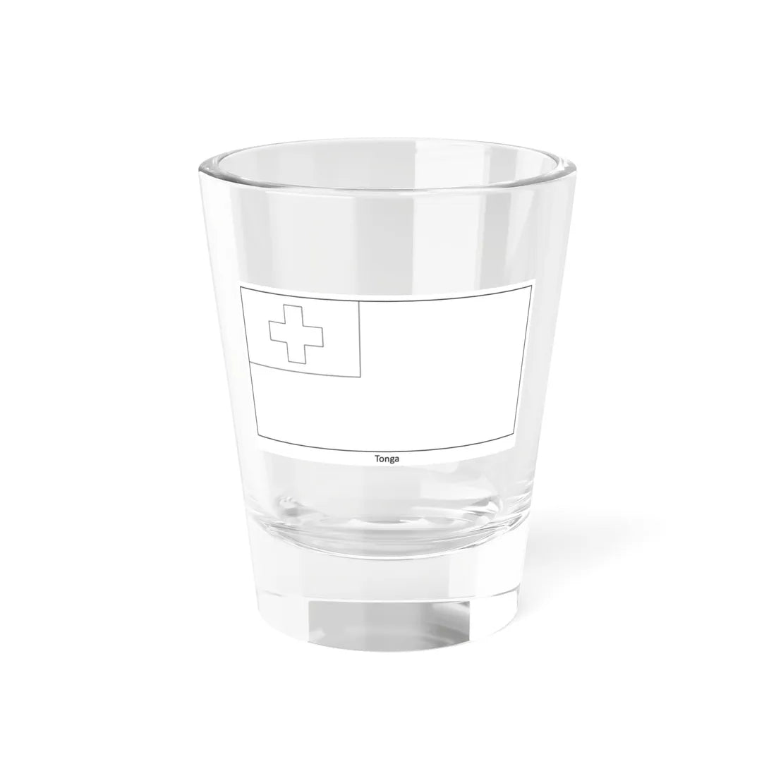 Flag of Tonga colouring page (Tonga) Shot Glass 1.5oz 1.5oz - Go Mug Yourself