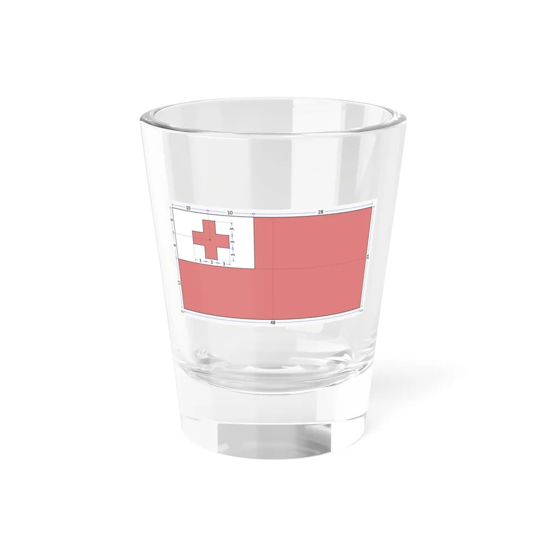 Flag of Tonga construction sheet (Tonga) Shot Glass 1.5oz 1.5oz - Go Mug Yourself