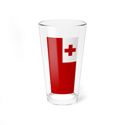 Flag of Tonga vertical (Tonga) Pint Glass 16oz 16oz - Go Mug Yourself