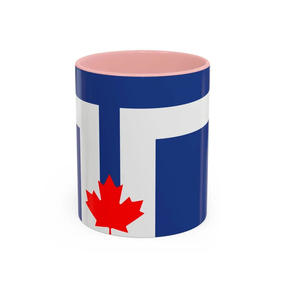 Flag of Toronto Canada - Accent Coffee Mug 11oz Pink - Go Mug Yourself
