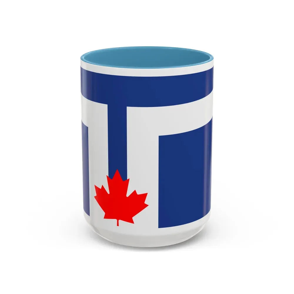 Flag of Toronto Canada - Accent Coffee Mug 15oz Light Blue - Go Mug Yourself