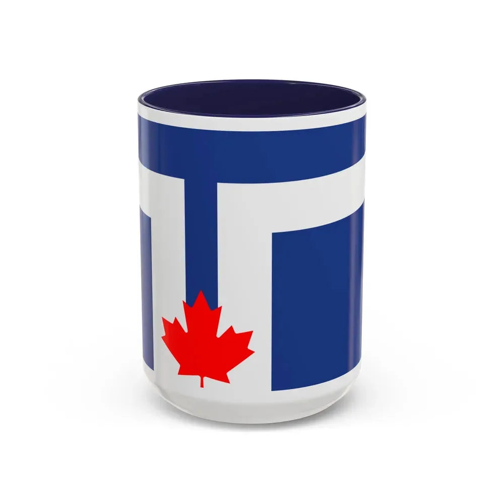 Flag of Toronto Canada - Accent Coffee Mug 15oz Navy - Go Mug Yourself