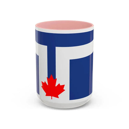 Flag of Toronto Canada - Accent Coffee Mug 15oz Pink - Go Mug Yourself