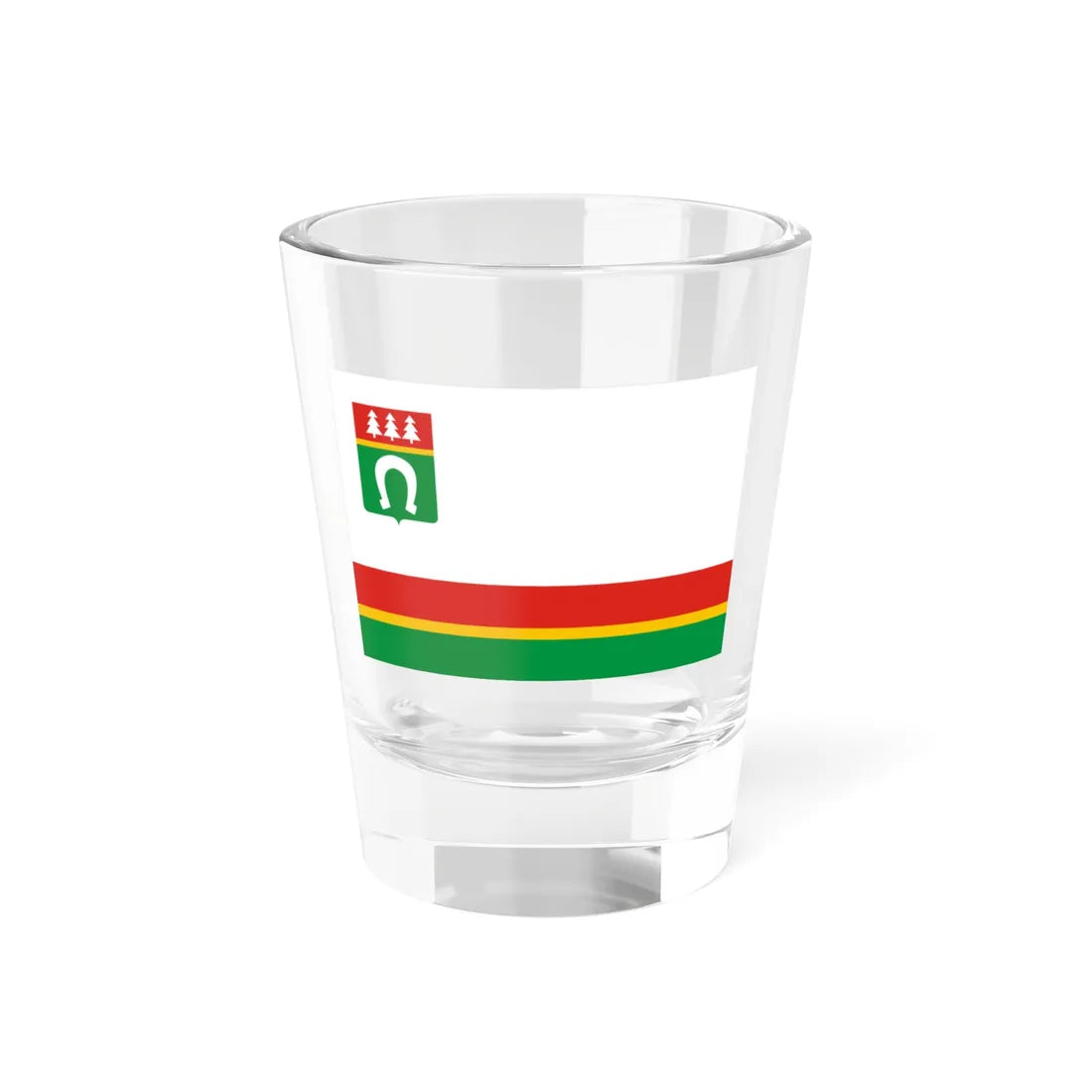 Flag of Tosnensky rayon Leningrad oblast (Russia) Shot Glass 1.5oz 1.5oz - Go Mug Yourself