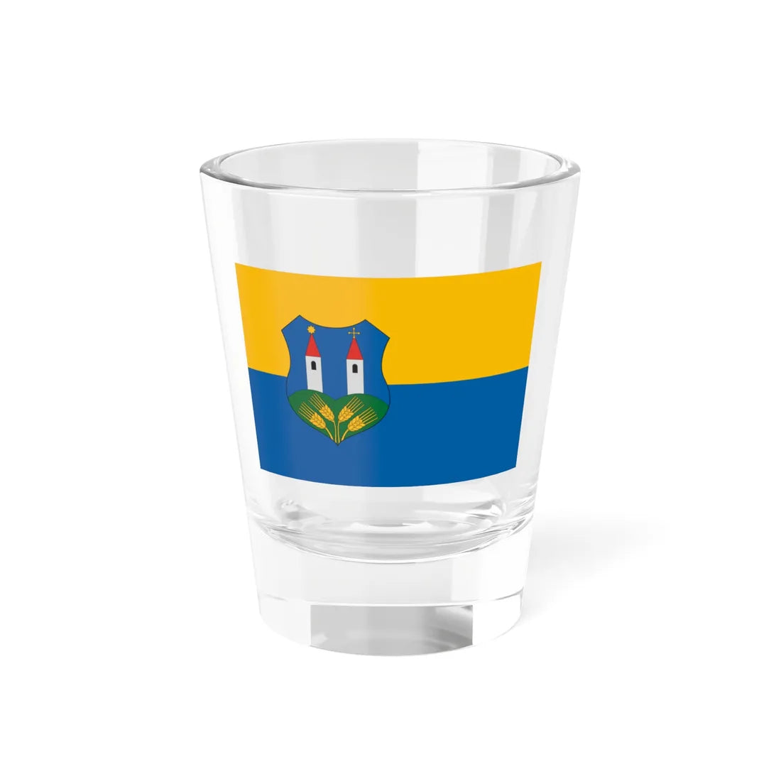 Flag of Totvazsony (Hungary) Shot Glass 1.5oz 1.5oz - Go Mug Yourself