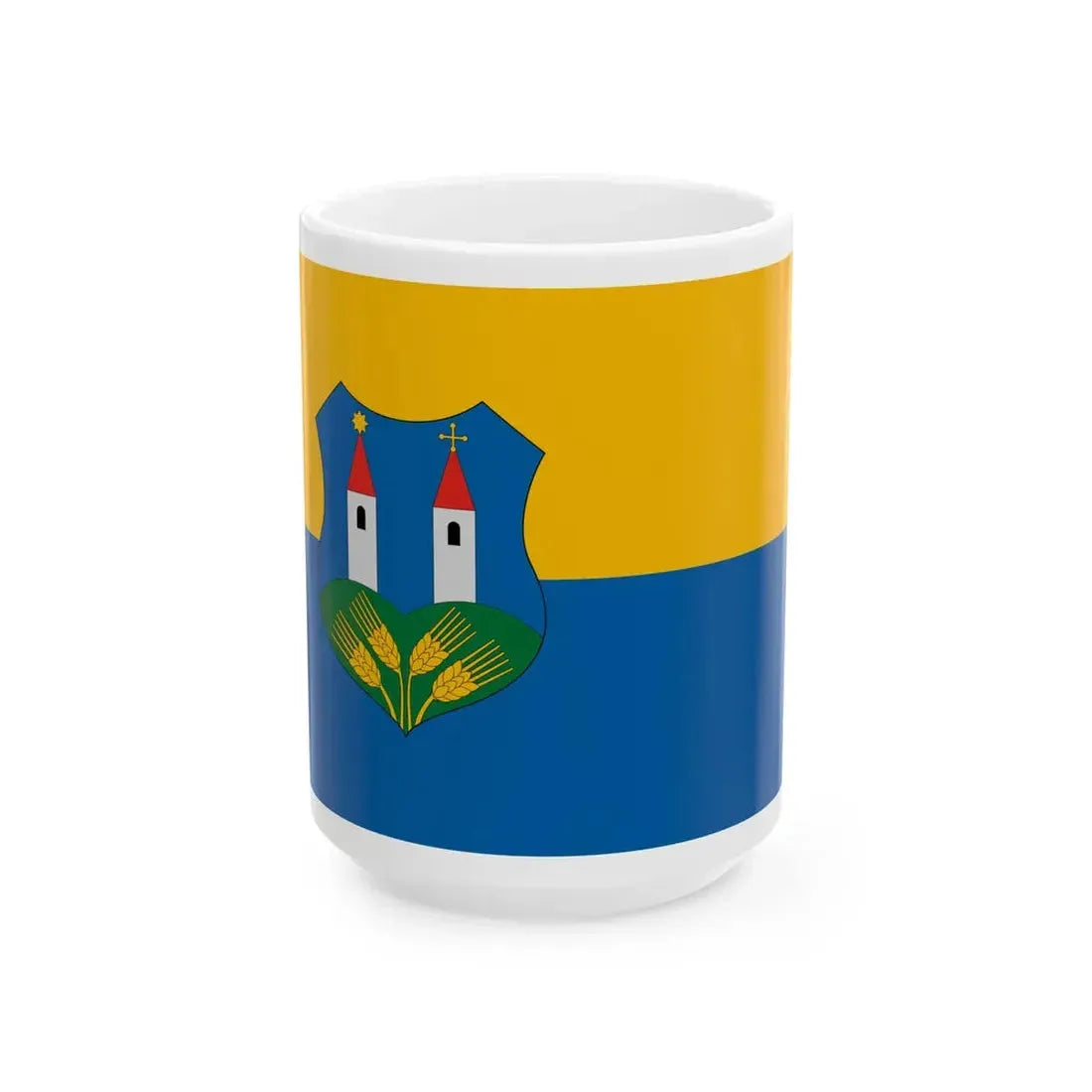Flag of Totvazsony (Hungary) White Coffee Mug 15oz - Go Mug Yourself