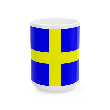 Flag of Toulon (France) White Coffee Mug 15oz - Go Mug Yourself