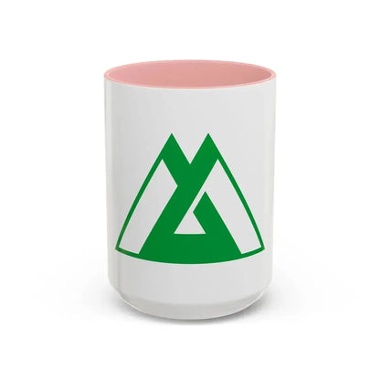 Flag of Toyama Prefecture Japan - Accent Coffee Mug 15oz Pink - Go Mug Yourself
