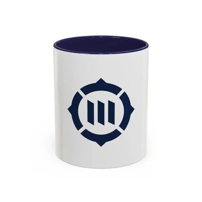 Flag of Toyokawa Aichi Japan - Accent Coffee Mug 11oz Navy - Go Mug Yourself