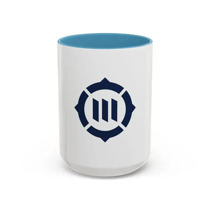 Flag of Toyokawa Aichi Japan - Accent Coffee Mug 15oz Light Blue - Go Mug Yourself