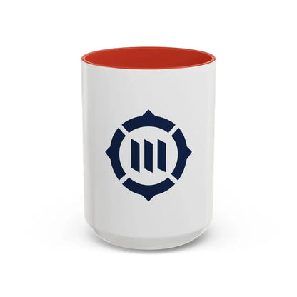 Flag of Toyokawa Aichi Japan - Accent Coffee Mug 15oz Red - Go Mug Yourself