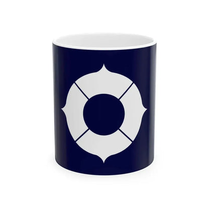 Flag of Toyonaka Osaka dark blue version (Japan) White Coffee Mug 11oz - Go Mug Yourself