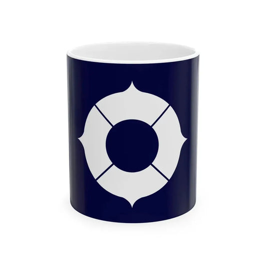 Flag of Toyonaka Osaka dark blue version (Japan) White Coffee Mug 11oz - Go Mug Yourself
