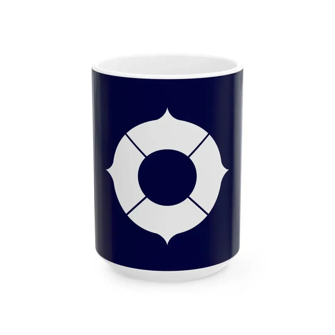 Flag of Toyonaka Osaka dark blue version (Japan) White Coffee Mug 15oz - Go Mug Yourself