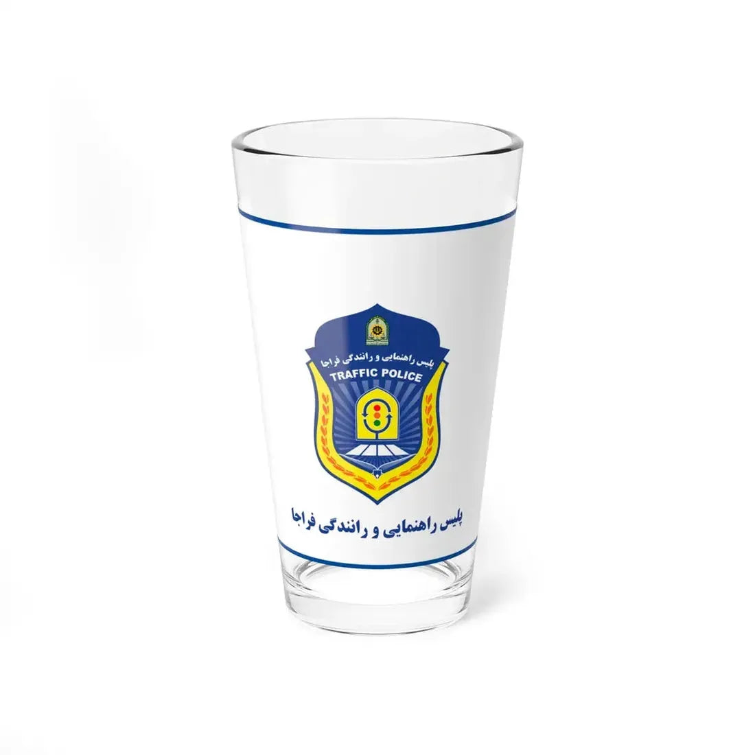 Flag of Traffic Police Rahvar of Islamic Republic of Iran (Iran) Pint Glass 16oz 16oz - Go Mug Yourself