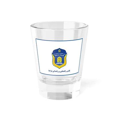 Flag of Traffic Police Rahvar of Islamic Republic of Iran (Iran) Shot Glass 1.5oz 1.5oz - Go Mug Yourself