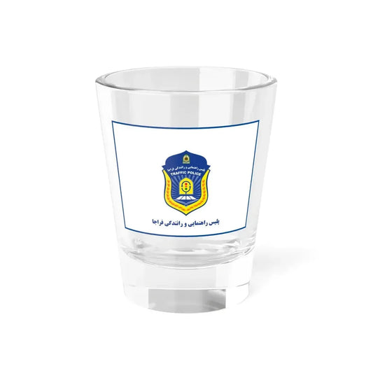 Flag of Traffic Police Rahvar of Islamic Republic of Iran (Iran) Shot Glass 1.5oz 1.5oz - Go Mug Yourself