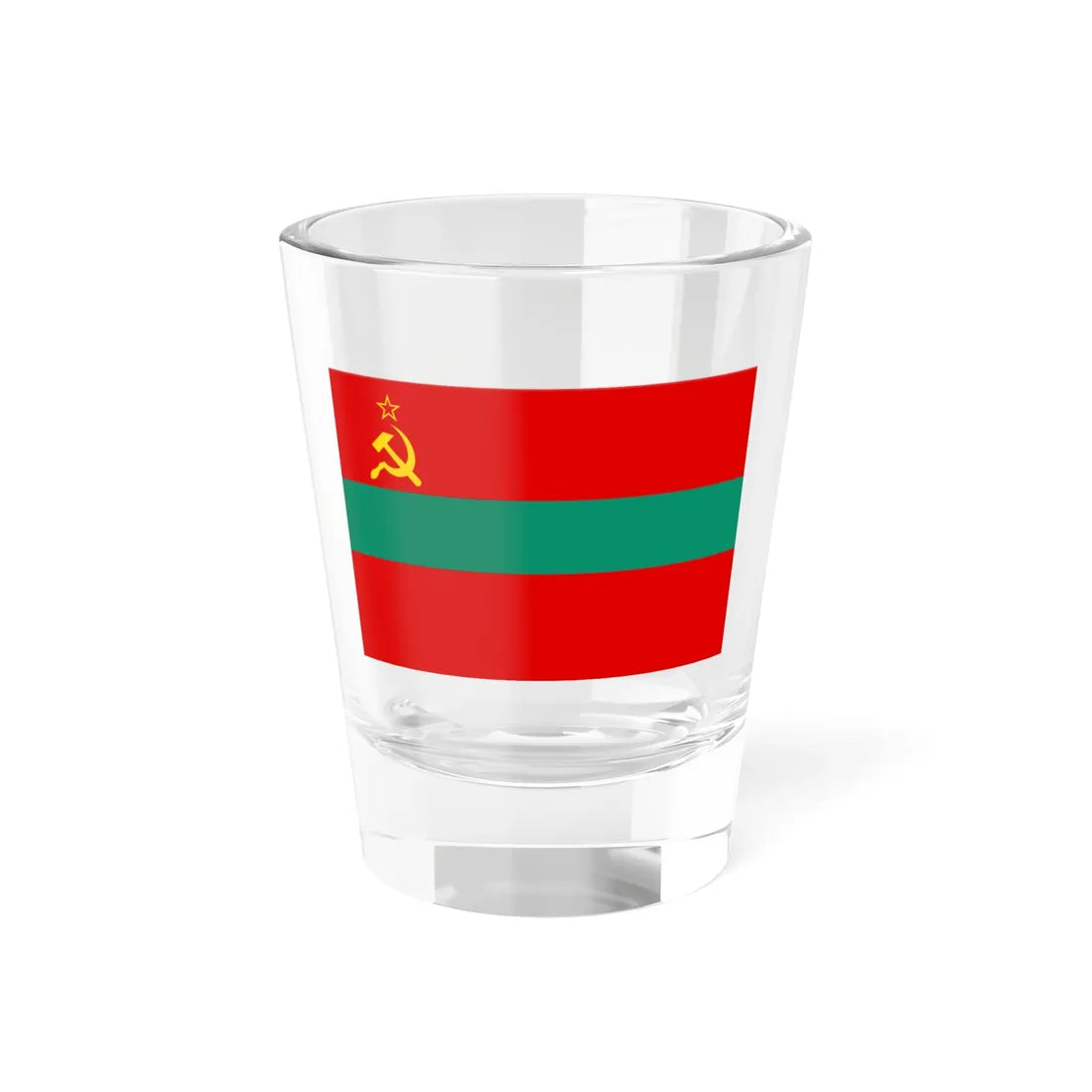 Flag of Transnistria 3-2 Shot Glass 1.5oz 1.5oz - Go Mug Yourself