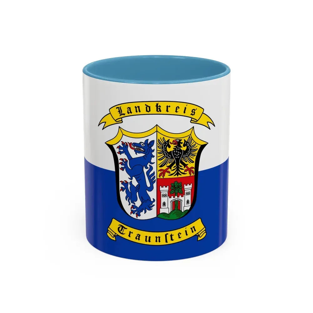 Flag of Traunstein Germany - Accent Coffee Mug 11oz Light Blue - Go Mug Yourself