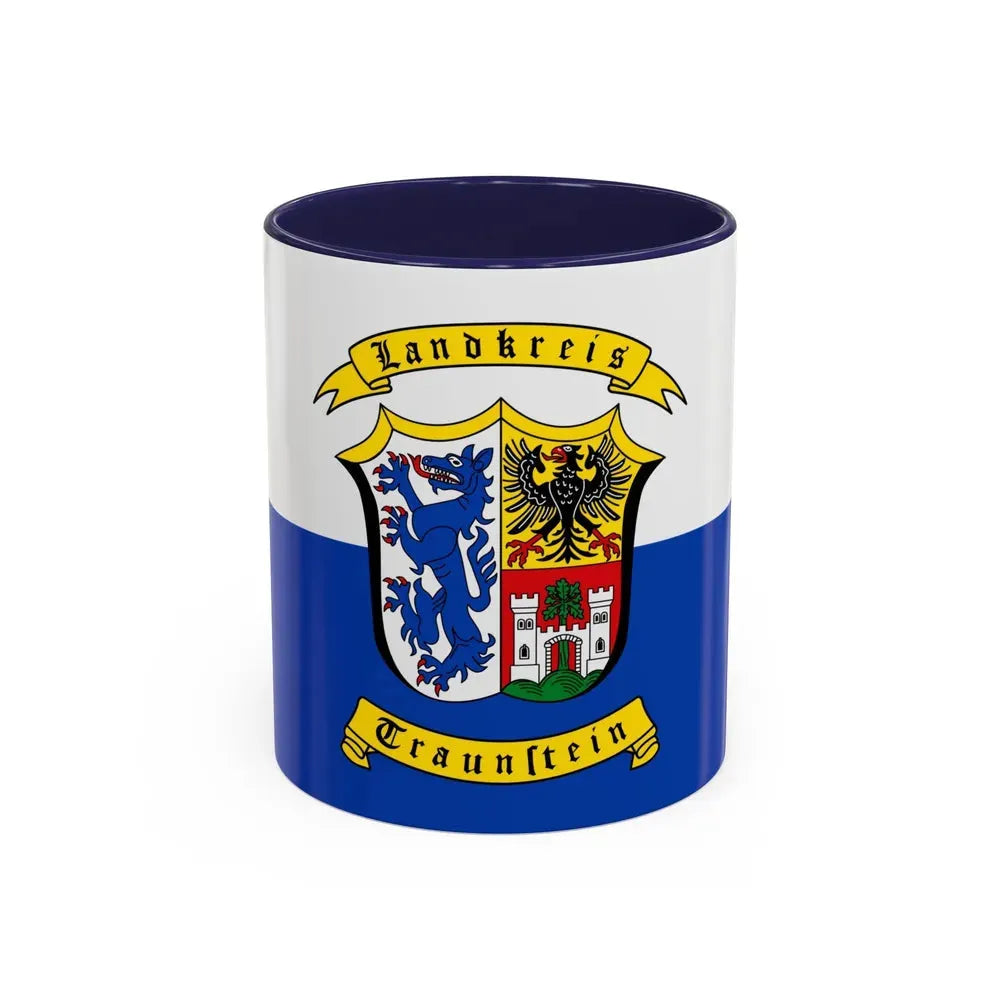 Flag of Traunstein Germany - Accent Coffee Mug 11oz Navy - Go Mug Yourself