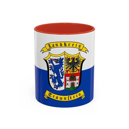Flag of Traunstein Germany - Accent Coffee Mug 11oz Red - Go Mug Yourself