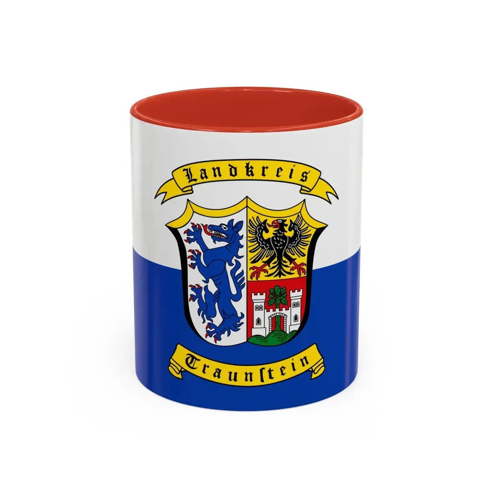 Flag of Traunstein Germany - Accent Coffee Mug 11oz Red - Go Mug Yourself