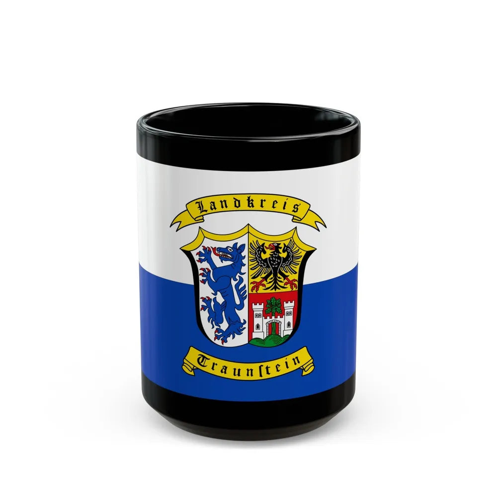 Flag of Traunstein Germany - Black Coffee Mug-15oz-Go Mug Yourself