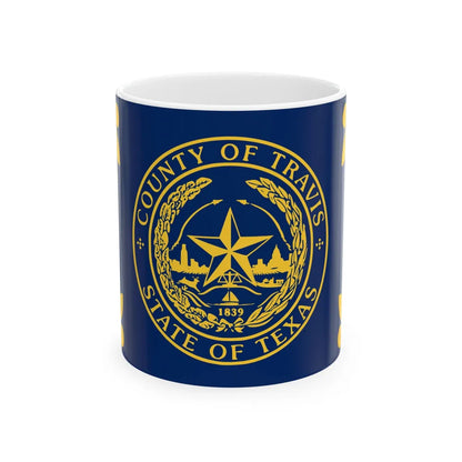 Flag of Travis County Texas (United States) White Coffee Mug 11oz - Go Mug Yourself