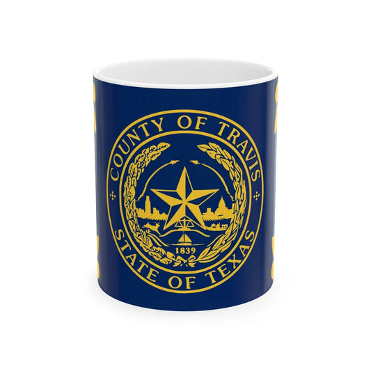 Flag of Travis County Texas (United States) White Coffee Mug 11oz - Go Mug Yourself