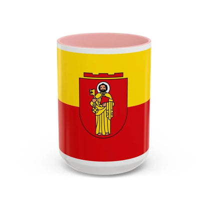 Flag of Trier Germany - Accent Coffee Mug 15oz Pink - Go Mug Yourself