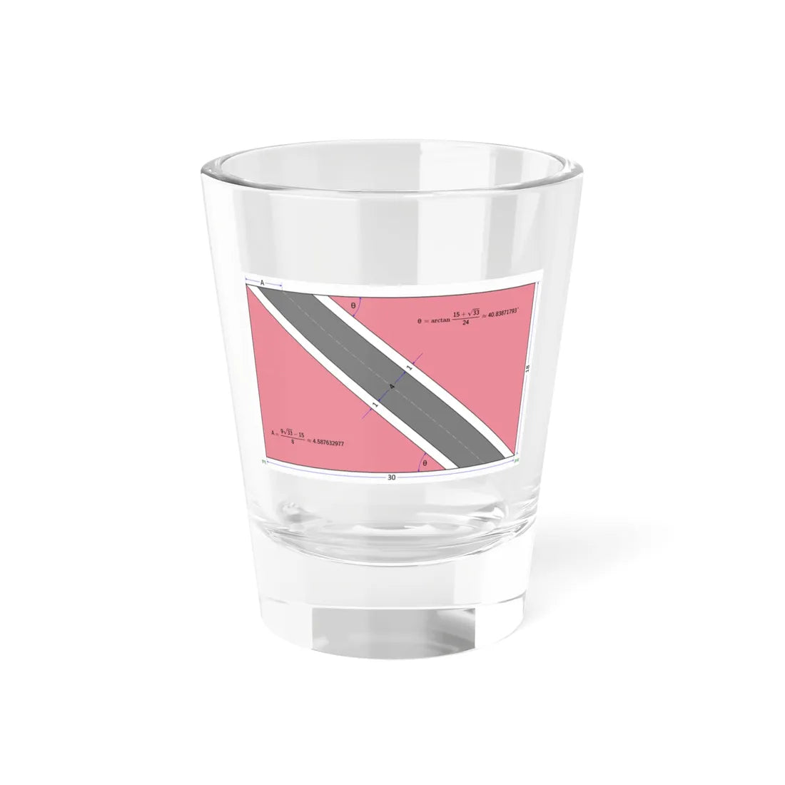 Flag of Trinidad and Tobago construction sheet (Trinidad and Tobago) Shot Glass 1.5oz 1.5oz - Go Mug Yourself