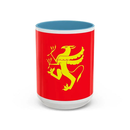 Flag of Troms Norway - Accent Coffee Mug 15oz Light Blue - Go Mug Yourself