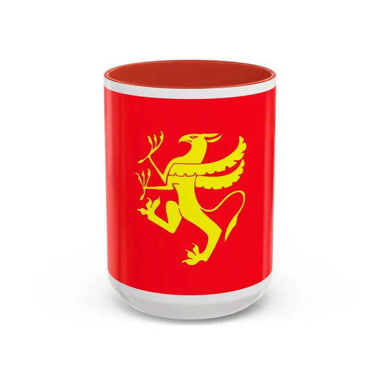 Flag of Troms Norway - Accent Coffee Mug 15oz Red - Go Mug Yourself