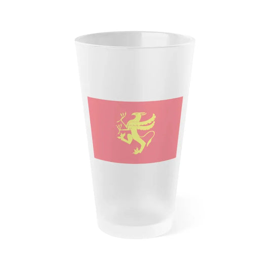 Flag of Troms Norway - Frosted Pint Glass 16oz 16oz Frosted - Go Mug Yourself