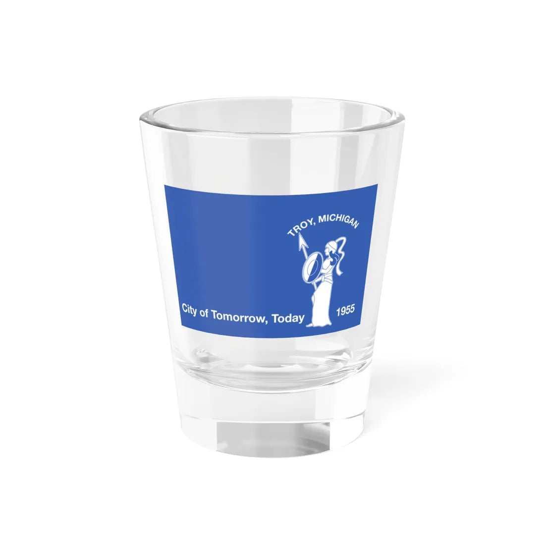Flag of Troy Michigan (United States) Shot Glass 1.5oz 1.5oz - Go Mug Yourself