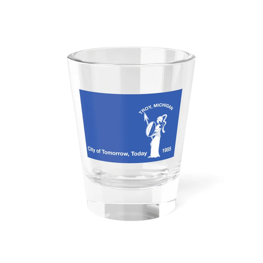 Flag of Troy Michigan (United States) Shot Glass 1.5oz 1.5oz - Go Mug Yourself