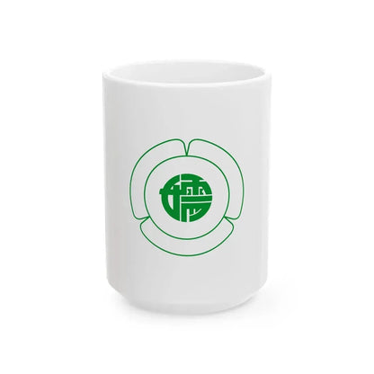Flag of Tsumagoi Gunma no text (Japan) White Coffee Mug 15oz - Go Mug Yourself