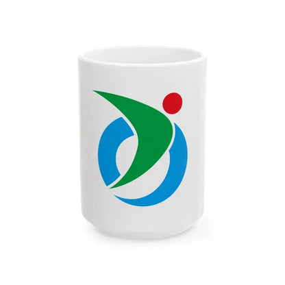 Flag of Tsuno Kochi (Japan) White Coffee Mug 15oz - Go Mug Yourself
