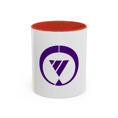 Flag of Tsushima Aichi Japan - Accent Coffee Mug 11oz Red - Go Mug Yourself