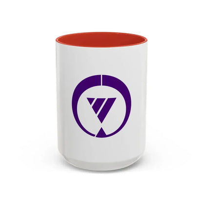 Flag of Tsushima Aichi Japan - Accent Coffee Mug 15oz Red - Go Mug Yourself