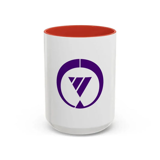 Flag of Tsushima Aichi Japan - Accent Coffee Mug 15oz Red - Go Mug Yourself