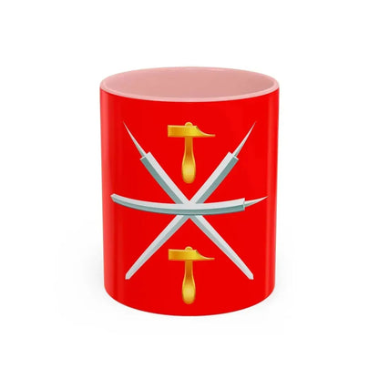 Flag of Tula Oblast Russia - Accent Coffee Mug 11oz Pink - Go Mug Yourself