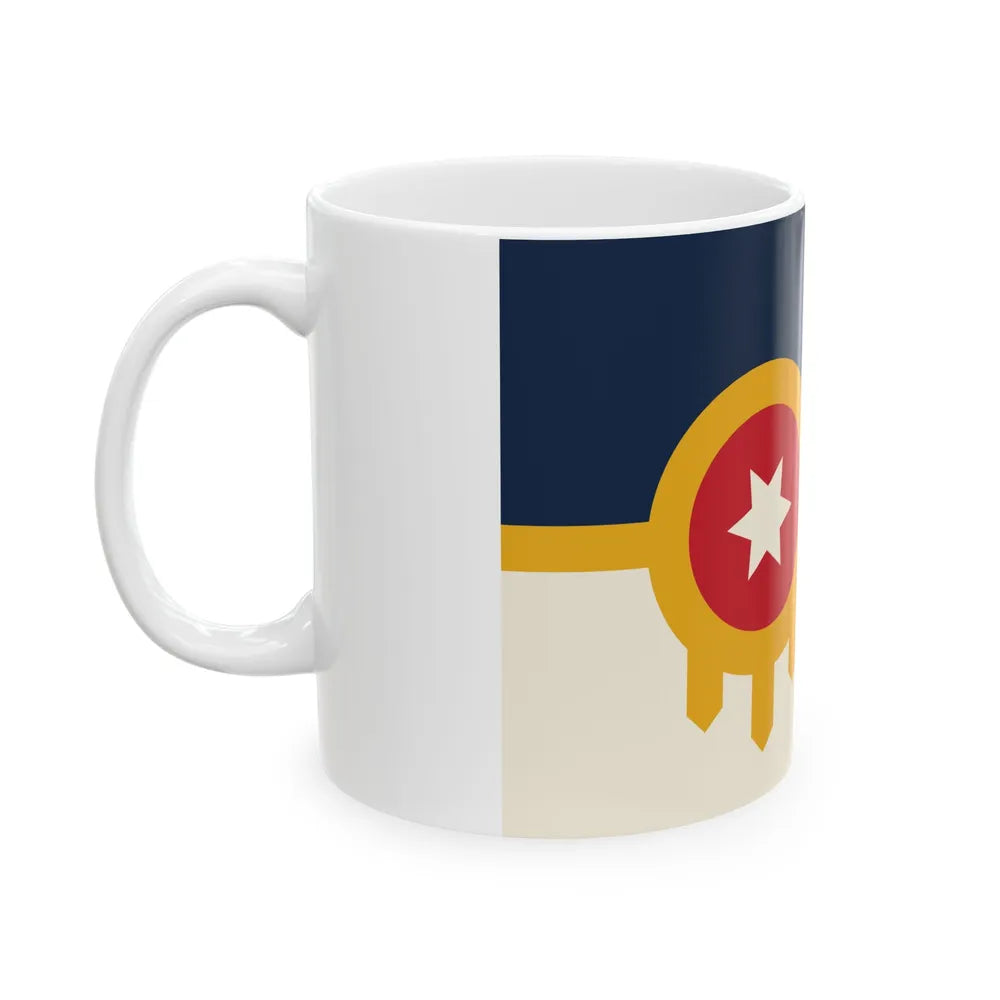 Flag of Tulsa Oklahoma 2018 (United States) White Coffee Mug - Go Mug Yourself