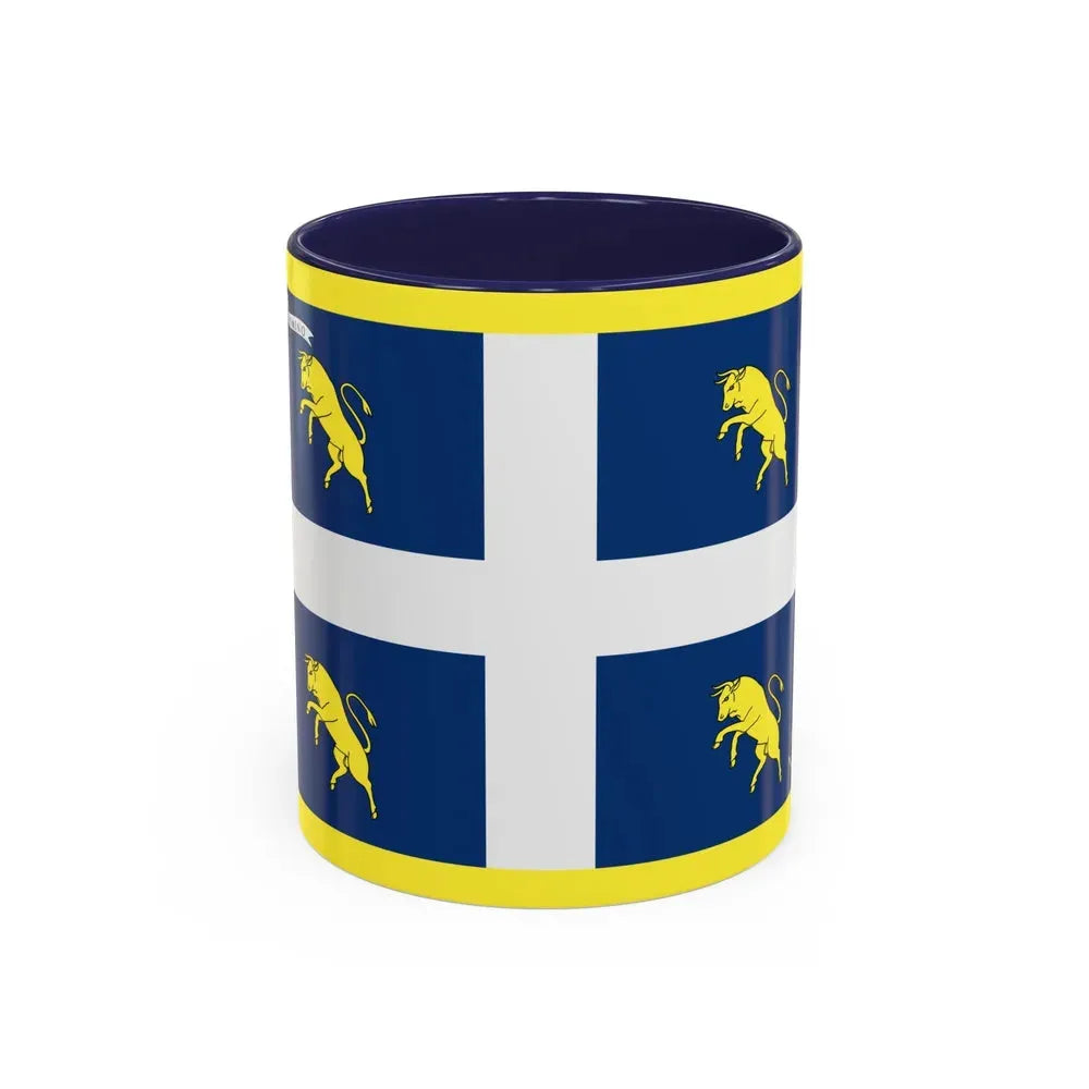 Flag of Turin Italy - Accent Coffee Mug 11oz Navy - Go Mug Yourself