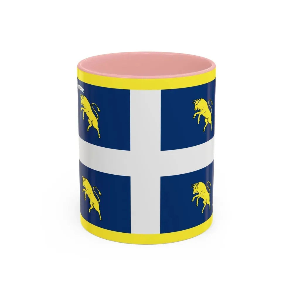 Flag of Turin Italy - Accent Coffee Mug 11oz Pink - Go Mug Yourself