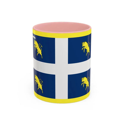 Flag of Turin Italy - Accent Coffee Mug 11oz Pink - Go Mug Yourself