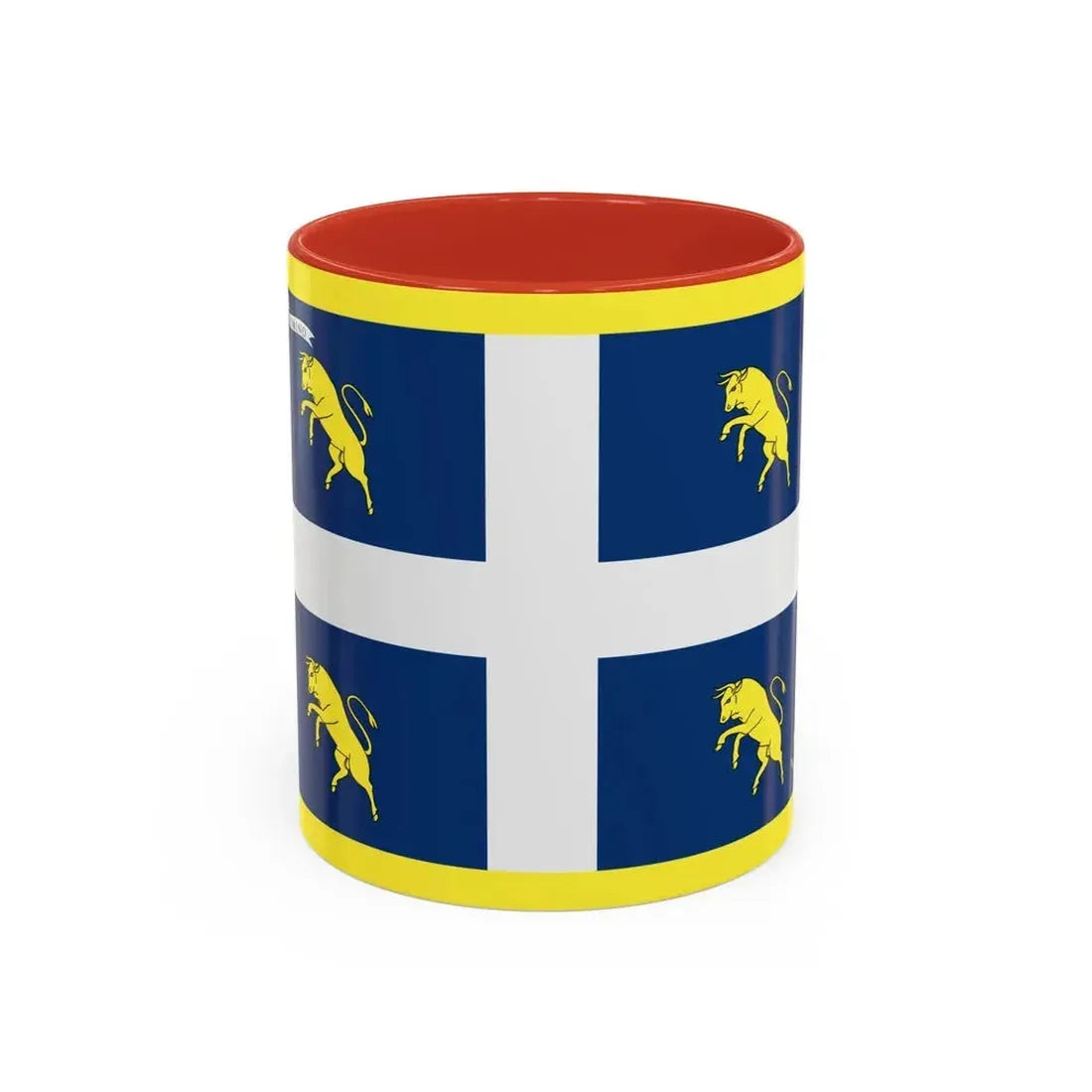 Flag of Turin Italy - Accent Coffee Mug 11oz Red - Go Mug Yourself