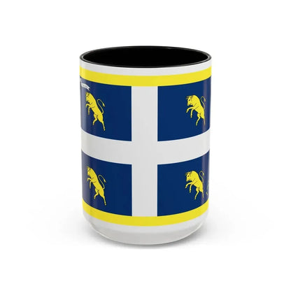 Flag of Turin Italy - Accent Coffee Mug 15oz Black - Go Mug Yourself