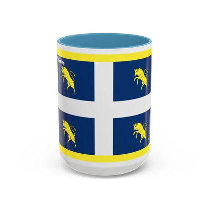 Flag of Turin Italy - Accent Coffee Mug 15oz Light Blue - Go Mug Yourself
